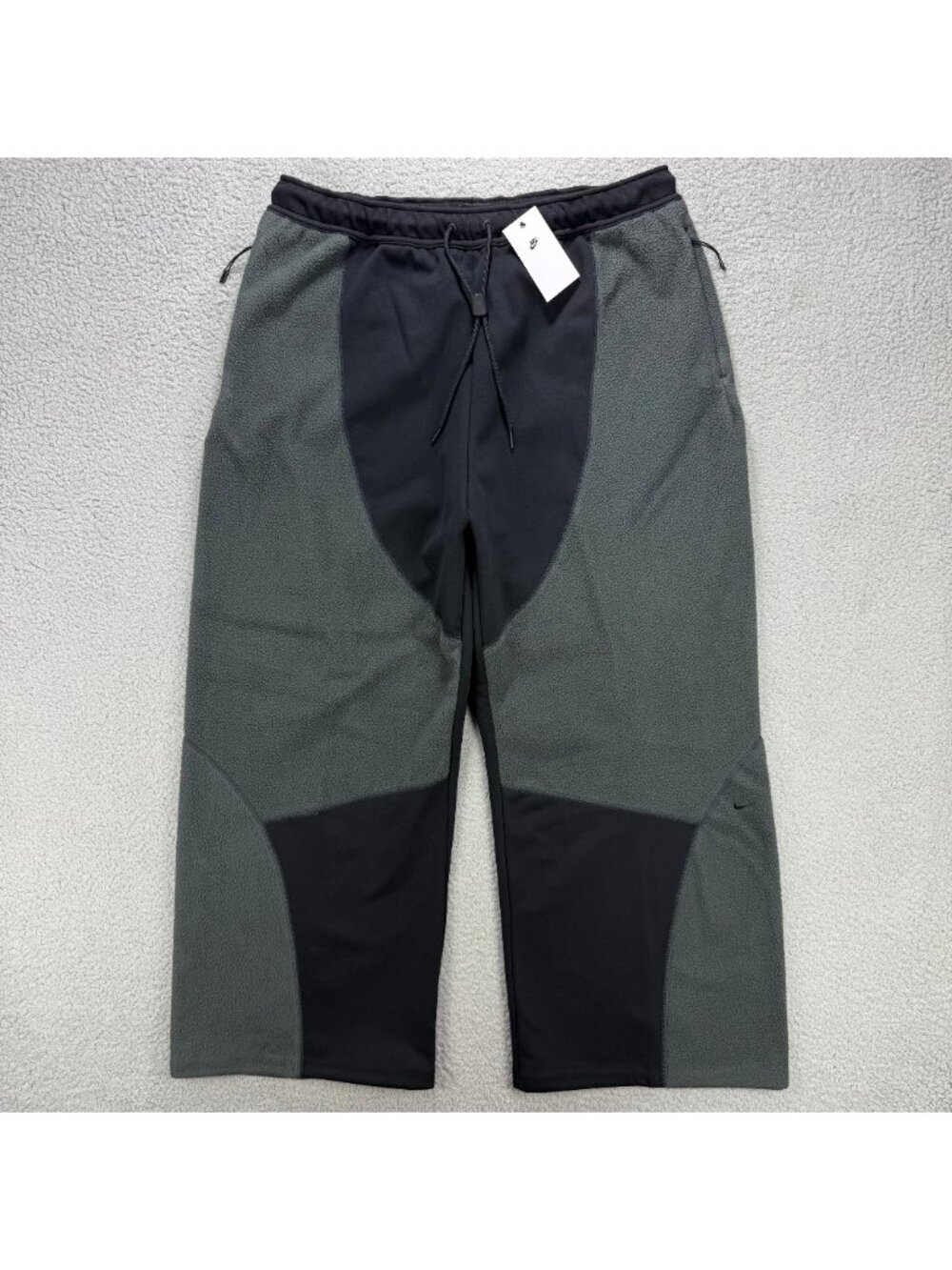 Nike Tech Pants Mens Extra Large Grey Boreas Knit Open Hem Oversized Fit Sherpa